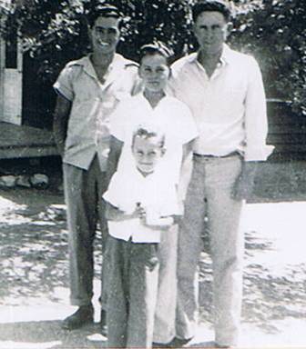 Ernest Satterfield with boys: George, Dale and Edd Thomas