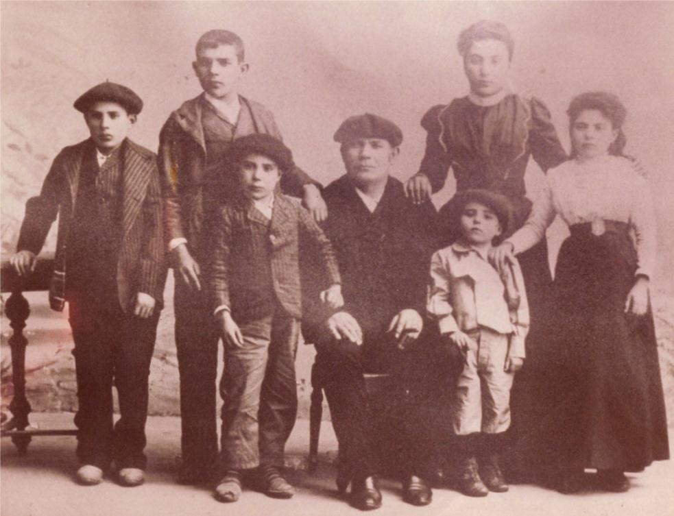 Tomas Caballero and children in Zubiri, Spain